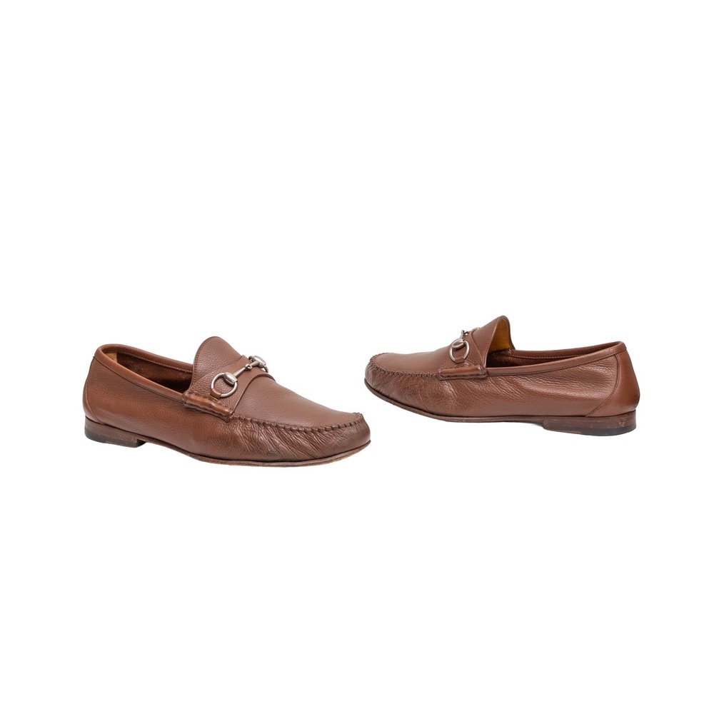 Gucci Mens Brown Pebbled Leather Horsebit Loafers Size UK 10 US 11 Made in Italy